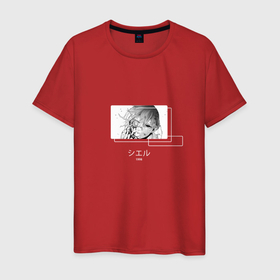 Мужская футболка хлопок с принтом Ciel арт в Петрозаводске, 100% хлопок | прямой крой, круглый вырез горловины, длина до линии бедер, слегка спущенное плечо. | anime | ciel phantomhive | аниме | анимэ | сиэль фантомхайв