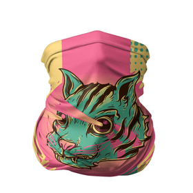 Бандана-труба 3D с принтом Загадочный кот в Курске, 100% полиэстер, ткань с особыми свойствами — Activecool | плотность 150‒180 г/м2; хорошо тянется, но сохраняет форму | cat | mazestic | котенок | магия | яркая