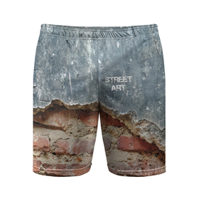 Мужские шорты спортивные с принтом Street art   Wall ,  |  | art | plaster | vanguard | wall | авангард | искусство | стена | штукатурка