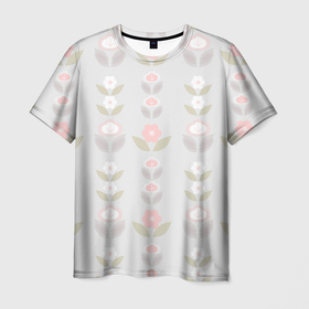 Мужская футболка 3D с принтом Цветочная нежность , 100% полиэфир | прямой крой, круглый вырез горловины, длина до линии бедер | девочкам | девушкам | для девочек | для девушек | для женщин | женский | нежно | нежность | нежный | романтика | цветок | цветы