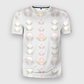 Мужская футболка 3D Slim с принтом Цветочная нежность в Новосибирске, 100% полиэстер с улучшенными характеристиками | приталенный силуэт, круглая горловина, широкие плечи, сужается к линии бедра | девочкам | девушкам | для девочек | для девушек | для женщин | женский | нежно | нежность | нежный | романтика | цветок | цветы