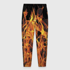 Мужские брюки 3D с принтом Flame   Pattern , 100% полиэстер | манжеты по низу, эластичный пояс регулируется шнурком, по бокам два кармана без застежек, внутренняя часть кармана из мелкой сетки | element | fire | flame | pattern | огонь | пламя | стихия | узор