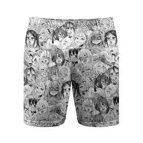 Мужские шорты спортивные с принтом АХЕГАО (AHEGAO) аниме в Курске,  |  | ahegao | anime | cosplay | senpai | аниме | ахегао | коллаж | косплей | паттерн | сенпай | фото