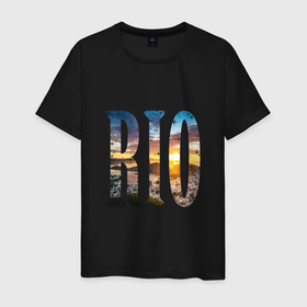 Мужская футболка хлопок с принтом Rio de janeiro. в Белгороде, 100% хлопок | прямой крой, круглый вырез горловины, длина до линии бедер, слегка спущенное плечо. | brazil | rio | бразилия | бразильский | отпуск | отпуск в бразилии | путешествие | путешествие в бразилию | рио | рио де жанейро | риодежанейро | туризм | туризм 2022 | туристический