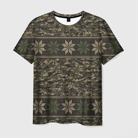 Мужская футболка 3D с принтом Камуфляжный Свитер (Алатырь) в Новосибирске, 100% полиэфир | прямой крой, круглый вырез горловины, длина до линии бедер | camouflage | military | армейский свитер | армия | боец | ввс | вдв | военный камуфляж | военный свитер | воин | война | д | камуфляж | камуфляжный свитер | маскировка | масхалат | милитари | охота | охрана