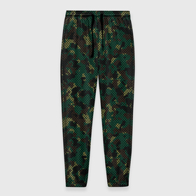 Мужские брюки 3D с принтом Тёмно Зелёный Сеточный Камуфляж , 100% полиэстер | манжеты по низу, эластичный пояс регулируется шнурком, по бокам два кармана без застежек, внутренняя часть кармана из мелкой сетки | Тематика изображения на принте: camouflage | military | армия | боец | ввс | вдв | вмф | военный камуфляж | воин | война | гру | десантник | дшб | камуфляж | кгб | маскировка | масхалат | мвд | милитари | мчс | омон | охота | охрана | патриот | пво