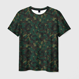 Мужская футболка 3D с принтом Тёмно Зелёный Сеточный Камуфляж , 100% полиэфир | прямой крой, круглый вырез горловины, длина до линии бедер | camouflage | military | армия | боец | ввс | вдв | вмф | военный камуфляж | воин | война | гру | десантник | дшб | камуфляж | кгб | маскировка | масхалат | мвд | милитари | мчс | омон | охота | охрана | патриот | пво