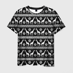 Мужская футболка 3D с принтом Черно белые Жирафы в Екатеринбурге, 100% полиэфир | прямой крой, круглый вырез горловины, длина до линии бедер | Тематика изображения на принте: африка | жираф | жирафы | пустыня | сафари