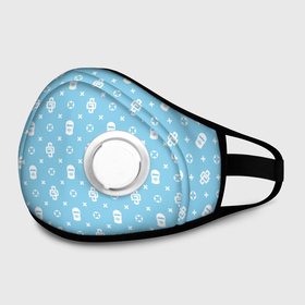 Маска из неопрена с принтом Узор Sky Blue Dope Ski Mask Camo (Dope Street Market) в Ухте, неопрен 100% | Форма огибающая нос. Резинки для ушей с дополнительной резинкой на затылке. Клапан для выдоха для активного дыхания при занятиях спортом. Эластичный материал маски и окантовки для лучшего растяжения и прилегания маски.  | dope | балаклава | камуфляж | модные | узор | хайп | шмот