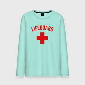 Мужской лонгслив хлопок с принтом Lifeguard в Курске, 100% хлопок |  | клуб романтики | крест | логотип | надпись | название