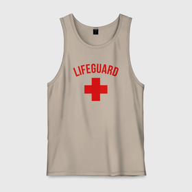 Мужская майка хлопок с принтом Lifeguard в Курске, 100% хлопок |  | клуб романтики | крест | логотип | надпись | название