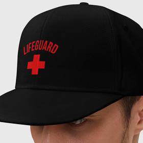 Кепка снепбек с прямым козырьком с принтом Lifeguard в Курске, хлопок 100% |  | клуб романтики | крест | логотип | надпись | название
