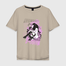 Мужская футболка хлопок Oversize с принтом Розовая львица в Курске, 100% хлопок | свободный крой, круглый ворот, “спинка” длиннее передней части | арт | грива | девшука | иллюстрация | красотка | лев