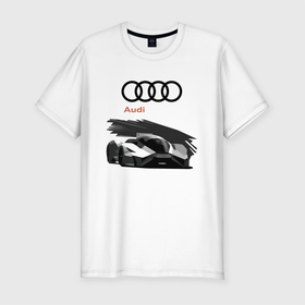 Мужская футболка хлопок Slim с принтом Audi   Motorsport , 92% хлопок, 8% лайкра | приталенный силуэт, круглый вырез ворота, длина до линии бедра, короткий рукав | audi | car | germany | motorsport | power | racing | team | автомобиль | автоспорт | ауди | германия | гонка | мощь