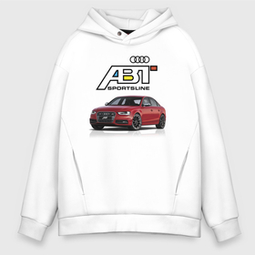Мужское худи Oversize хлопок с принтом Audi   ABT   Sportsline в Курске, френч-терри — 70% хлопок, 30% полиэстер. Мягкий теплый начес внутри —100% хлопок | боковые карманы, эластичные манжеты и нижняя кромка, капюшон на магнитной кнопке | abt | audi | car | germany | motorsport | автомобиль | автоспорт | ауди | германия