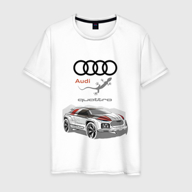Мужская футболка хлопок с принтом Audi   Quattro   Concept в Новосибирске, 100% хлопок | прямой крой, круглый вырез горловины, длина до линии бедер, слегка спущенное плечо. | audi | car | concept | germany | lizard | автомобиль | ауди | германия | ящерица