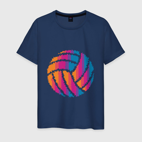 Мужская футболка хлопок с принтом Ball Volleyball в Санкт-Петербурге, 100% хлопок | прямой крой, круглый вырез горловины, длина до линии бедер, слегка спущенное плечо. | game | sport | volley | volleyball | волейбол | волейболист | волейболистка | игра | мяч | спорт | спортсмен