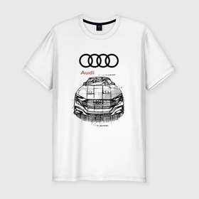 Мужская футболка хлопок Slim с принтом Audi   Sketch   Concept в Кировске, 92% хлопок, 8% лайкра | приталенный силуэт, круглый вырез ворота, длина до линии бедра, короткий рукав | Тематика изображения на принте: audi | car | concept | germany | sketch | автомобиль | ауди | германия | эскиз