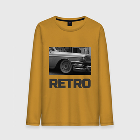 Мужской лонгслив хлопок с принтом Retro   старинный автомобиль в Екатеринбурге, 100% хлопок |  | retro | retrocar | авто | автомобиль | колесо | монохром | ностальгия | прошлое | ретро | ретрокар | роскошь | скорость | старина