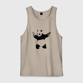 Мужская майка хлопок с принтом Banksy. Panda with Guns , 100% хлопок |  | art | artist | banksy | graffiti | gun | panda | smile | street | бэнкси | оружие | панда | пистолет | смайл | стритарт | художник