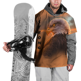 Накидка на куртку 3D с принтом Eagle | Strong в Кировске, 100% полиэстер |  | birds | eagle | strong | закат | надписи | орел | орлы | птицы | сила