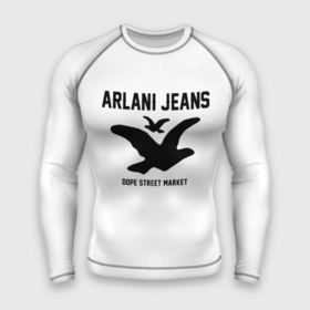 Мужской рашгард 3D с принтом Узор White Orlani Jeans (Dope Street Market) ,  |  | armani | jeans | армани | джинс | модные | узор | хайп | шмот