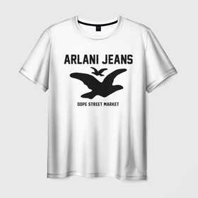 Мужская футболка 3D с принтом Узор White Orlani Jeans (Dope Street Market) , 100% полиэфир | прямой крой, круглый вырез горловины, длина до линии бедер | armani | jeans | армани | джинс | модные | узор | хайп | шмот