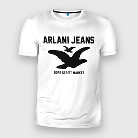 Мужская футболка 3D Slim с принтом Узор White Orlani Jeans (Dope Street Market) , 100% полиэстер с улучшенными характеристиками | приталенный силуэт, круглая горловина, широкие плечи, сужается к линии бедра | armani | jeans | армани | джинс | модные | узор | хайп | шмот
