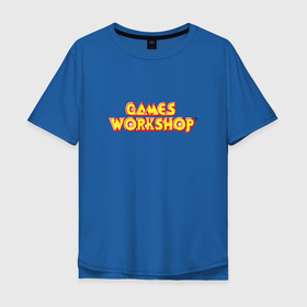 Мужская футболка хлопок Oversize с принтом Games Workshop в Тюмени, 100% хлопок | свободный крой, круглый ворот, “спинка” длиннее передней части | Тематика изображения на принте: warhammer | арт | бренд | иллюстрация | логотип