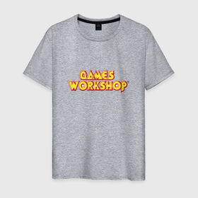Мужская футболка хлопок с принтом Games Workshop , 100% хлопок | прямой крой, круглый вырез горловины, длина до линии бедер, слегка спущенное плечо. | warhammer | арт | бренд | иллюстрация | логотип
