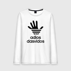 Мужской лонгслив хлопок с принтом Досвидос adidas в Курске, 100% хлопок |  | adios | anti brand | brand | dasvidos | goodbye | logo | адьюс | антибренд | бренд | дасвидос | до свидания | логотип