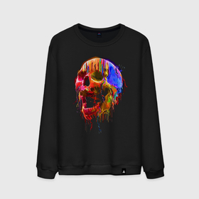 Мужской свитшот хлопок с принтом Color skull   Neon   Fashion , 100% хлопок |  | color | fashion | jaw | neon | skull | мода | неон | пасть | цвет | череп