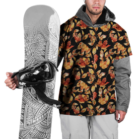 Накидка на куртку 3D с принтом Осеннее настроение паттерн в Кировске, 100% полиэстер |  | Тематика изображения на принте: желтые листья | листья | осеннее | осень | паттерн