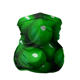 Бандана-труба 3D с принтом Крупный зеленый горошек в Курске, 100% полиэстер, ткань с особыми свойствами — Activecool | плотность 150‒180 г/м2; хорошо тянется, но сохраняет форму | горох | горошек | зеленый | зеленый горошек | зелень