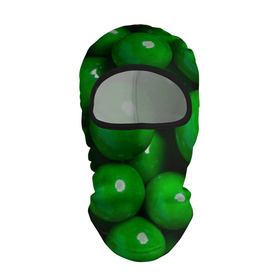 Балаклава 3D с принтом Крупный зеленый горошек в Екатеринбурге, 100% полиэстер, ткань с особыми свойствами — Activecool | плотность 150–180 г/м2; хорошо тянется, но при этом сохраняет форму. Закрывает шею, вокруг отверстия для глаз кайма. Единый размер | горох | горошек | зеленый | зеленый горошек | зелень