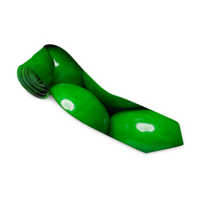 Галстук 3D с принтом Крупный зеленый горошек в Белгороде, 100% полиэстер | Длина 148 см; Плотность 150-180 г/м2 | горох | горошек | зеленый | зеленый горошек | зелень