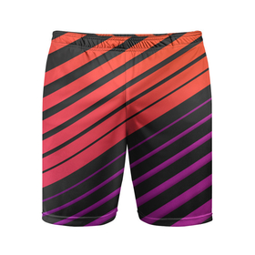 Мужские шорты спортивные с принтом Линии градиент Gradient Polygon Lines ,  |  | абстракция | без лишнего | в полоску | красно фиолетовая | красно фиолетовый | красный | линии | на каждый день | неон | ничего лишнего | полоски | полосы | текстура