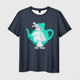 Мужская футболка 3D с принтом Тина в чайнике | Tiny Tinas в Екатеринбурге, 100% полиэфир | прямой крой, круглый вырез горловины, длина до линии бедер | borderlands | bunny | dragon | girl | green | keep | mask | on | rocket | tina | tinas | tiny | wonderlands | в | девочка | дракона | зеленый | кролик | маленькая | маска | подземелье | ракета | тина | чайник | чайнике