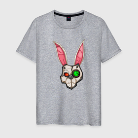 Мужская футболка хлопок с принтом Маска Кролика | Tiny Tinas в Екатеринбурге, 100% хлопок | прямой крой, круглый вырез горловины, длина до линии бедер, слегка спущенное плечо. | borderlands | bunny | dragon | girl | keep | mask | on | tina | tinas | tiny | wonderlands | девочка | дракона | кролик | кролика | маленькая | маска | подземелье | тина