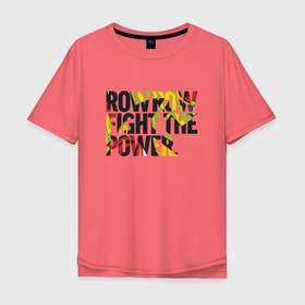 Мужская футболка хлопок Oversize с принтом Row row fight the power , 100% хлопок | свободный крой, круглый ворот, “спинка” длиннее передней части | anime | tengen toppa gurren lagann | аниме | анимэ | гурен лаганн