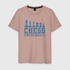 Мужская футболка хлопок с принтом Шахматы это все в Тюмени, 100% хлопок | прямой крой, круглый вырез горловины, длина до линии бедер, слегка спущенное плечо. | Тематика изображения на принте: checkmate | chess | игра | мат | партия | чатуранга | шатранг | шах | шах и мат | шахматист | шахматишки | шахматная клетка | шахматы