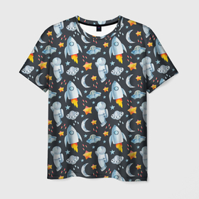 Мужская футболка 3D с принтом Астрология космонавты , 100% полиэфир | прямой крой, круглый вырез горловины, длина до линии бедер | nasa | астрология | космонавты | космос | наса | планеты