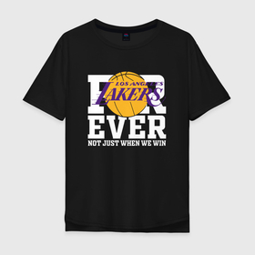 Мужская футболка хлопок Oversize с принтом Los Angeles Lakers for ever not just when we win Лос Анджелес Лейкер в Екатеринбурге, 100% хлопок | свободный крой, круглый ворот, “спинка” длиннее передней части | lakers | los angeles | los angeles lakers | nba | анджелес | баскетбол | лейкерс | лос | лос анджелес | лос анджелес лейкерс | нба