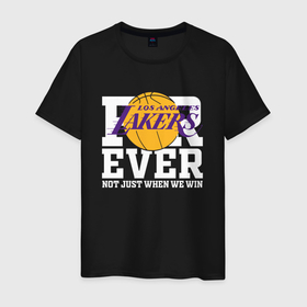 Мужская футболка хлопок с принтом Los Angeles Lakers for ever not just when we win Лос Анджелес Лейкер в Курске, 100% хлопок | прямой крой, круглый вырез горловины, длина до линии бедер, слегка спущенное плечо. | Тематика изображения на принте: lakers | los angeles | los angeles lakers | nba | анджелес | баскетбол | лейкерс | лос | лос анджелес | лос анджелес лейкерс | нба