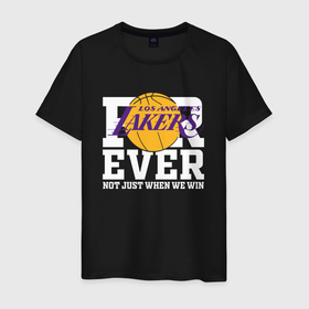 Мужская футболка хлопок с принтом Los Angeles Lakers for ever not just when we win Лос Анджелес Лейкер в Петрозаводске, 100% хлопок | прямой крой, круглый вырез горловины, длина до линии бедер, слегка спущенное плечо. | lakers | los angeles | los angeles lakers | nba | анджелес | баскетбол | лейкерс | лос | лос анджелес | лос анджелес лейкерс | нба