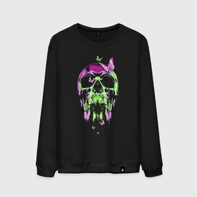 Мужской свитшот хлопок с принтом Skull  Butterfly   Neon в Тюмени, 100% хлопок |  | butterfly | fashion | neon | skull | vanguard | авангард | бабочка | мода | неон | череп