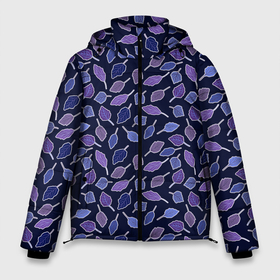 Мужская зимняя куртка 3D с принтом Фиолетовые листья. Мистика. в Екатеринбурге, верх — 100% полиэстер; подкладка — 100% полиэстер; утеплитель — 100% полиэстер | длина ниже бедра, свободный силуэт Оверсайз. Есть воротник-стойка, отстегивающийся капюшон и ветрозащитная планка. 

Боковые карманы с листочкой на кнопках и внутренний карман на молнии. | helloween | very peri | верипери | весна | контур | лист | листок | листопад | мистика | плоский стиль | природный | сиреневый | уютный | фиолетовый | фуксия | хаос | хаотический | хэллоуин | экология