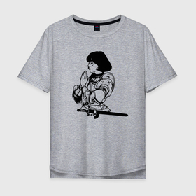 Мужская футболка хлопок Oversize с принтом Жанна Дарк , 100% хлопок | свободный крой, круглый ворот, “спинка” длиннее передней части | битва | валькирия | воин | воительница | война | дарк | девушка | доспех | доспехи | жанна | женщина | меч | ренесанс | рыцарь | средневековье | франция