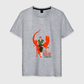 Мужская футболка хлопок с принтом Доктор дино в Петрозаводске, 100% хлопок | прямой крой, круглый вырез горловины, длина до линии бедер, слегка спущенное плечо. | арт | динозавры | иллюстрация | кровь | пила