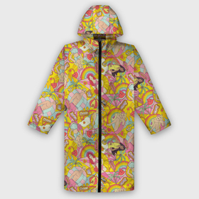 Дождевик унисекс 3D с принтом Barbie Summer Pattern в городе Новоалтайск,  |  | barbara | barbie | beauty | doll | girl | idol | perfect | pink | pop | toy | usa | woman | барбара | барби | девушка | игрушка | кукла | попидол | розовый | силуэт | сша